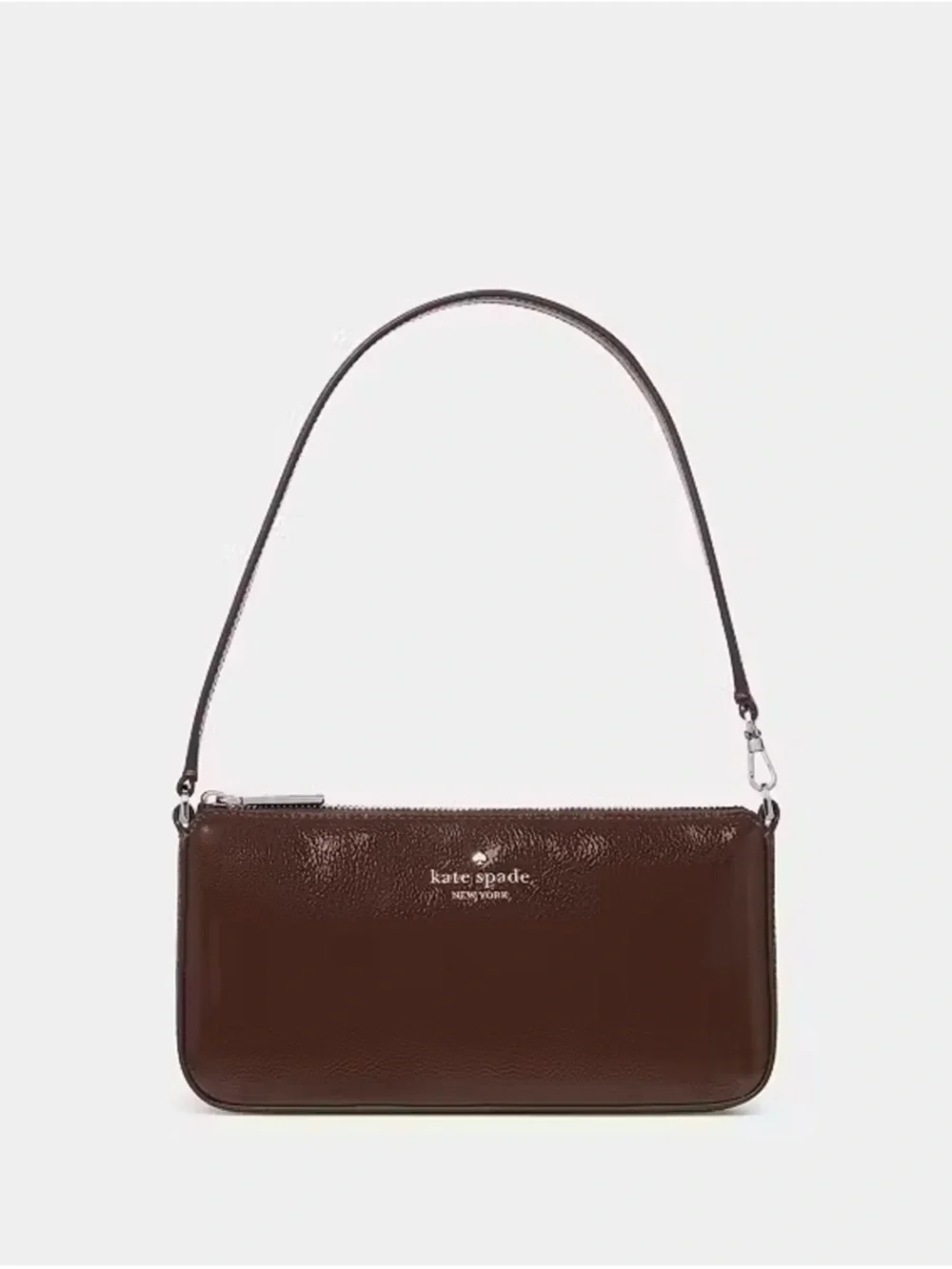 Kate Spade Gemini Shiny Convertible Wristlet Shoulder Bag Hot Fudge